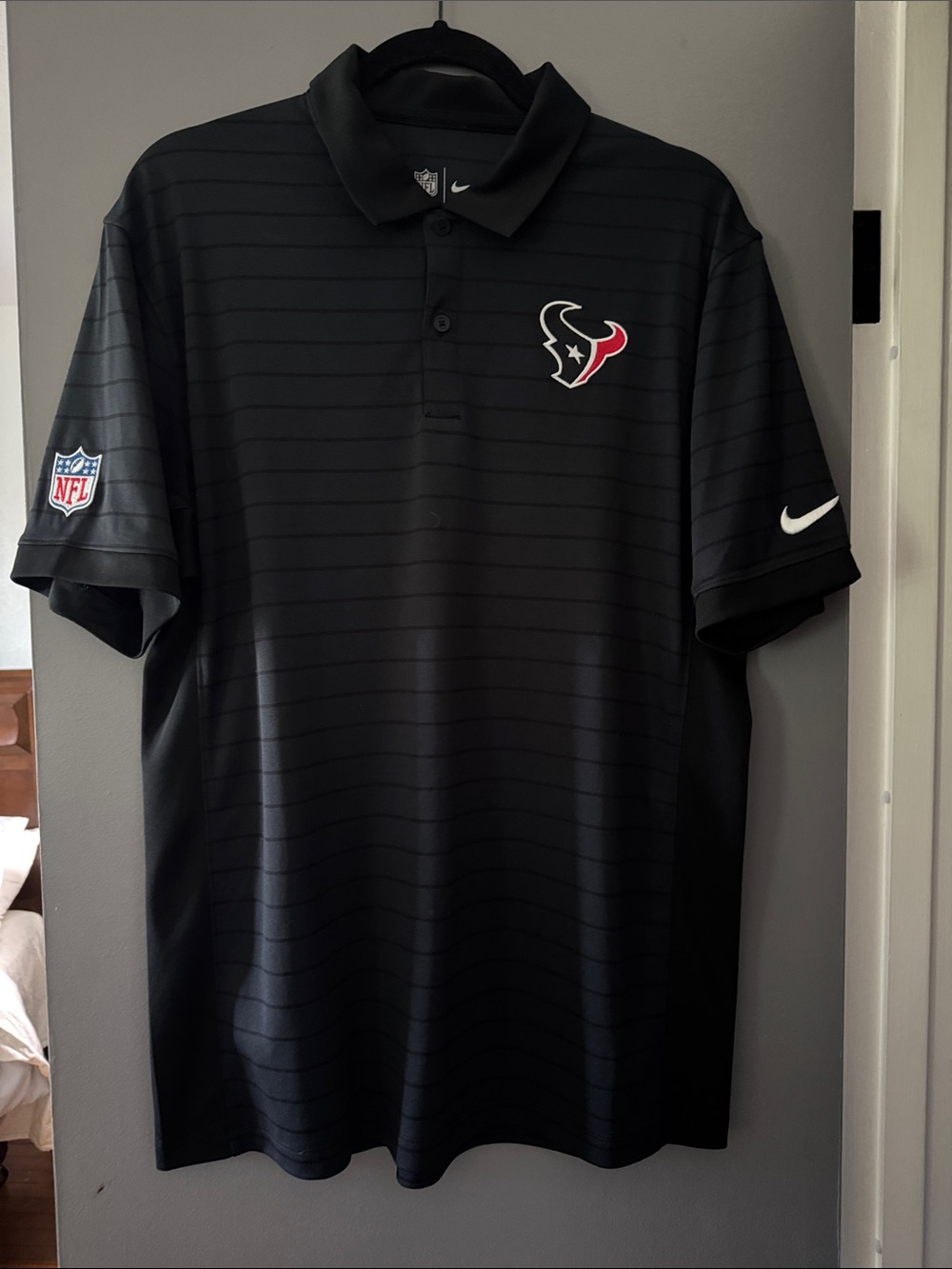 Nike Men’s Black Polo DRIFIT Houston Texans Official Texans Merchandise